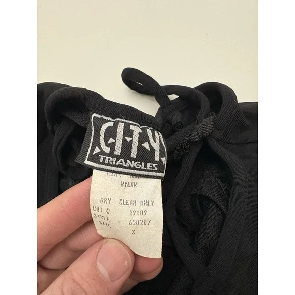 VTG Y2K Black Midi Dress Whimsigoth Vamp Fairy Grunge Size S - Picture 2 of 4